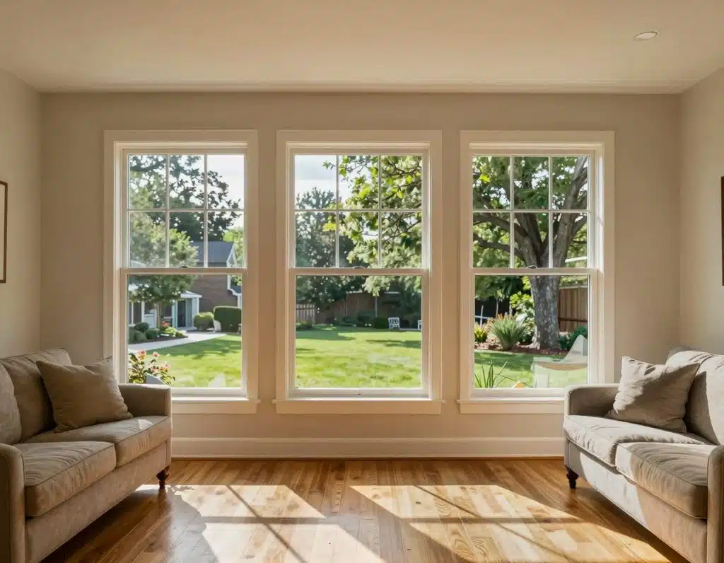 LLumar Exterior Blue 80 (THE 80 BL ER) fitted to a living room window