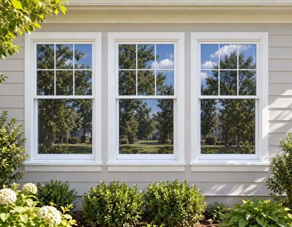 Dark film seen from outside — a strong mirror finish on the glass