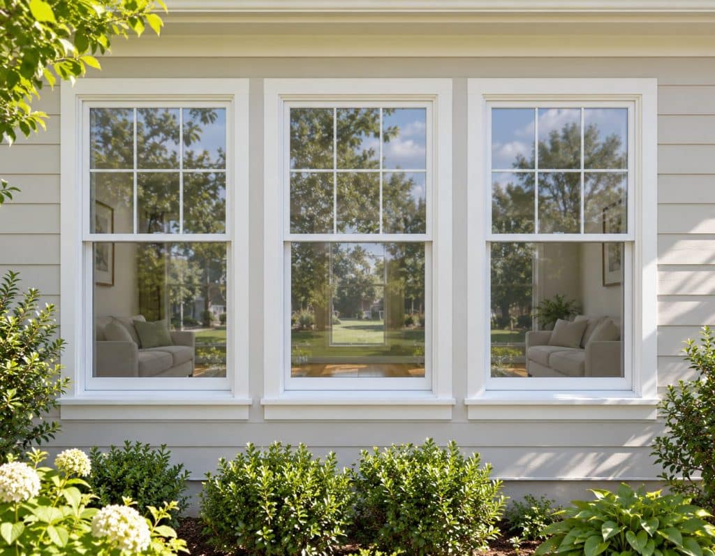 Light film seen from outside — the glass looks almost untinted