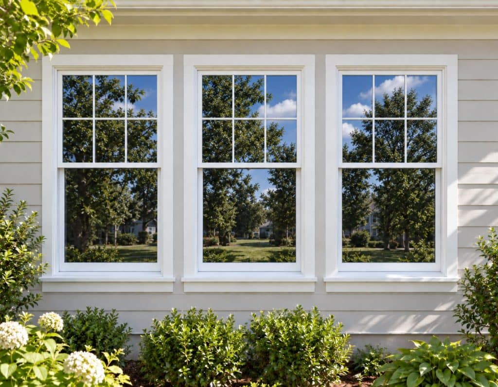 Silver reflective film seen from outside — a bright mirror finish