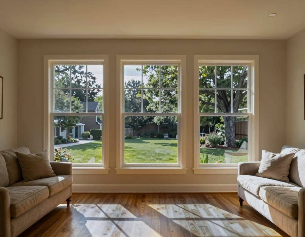 The same living room windows fitted with Vista by LLumar Nuance V48 SR CDF