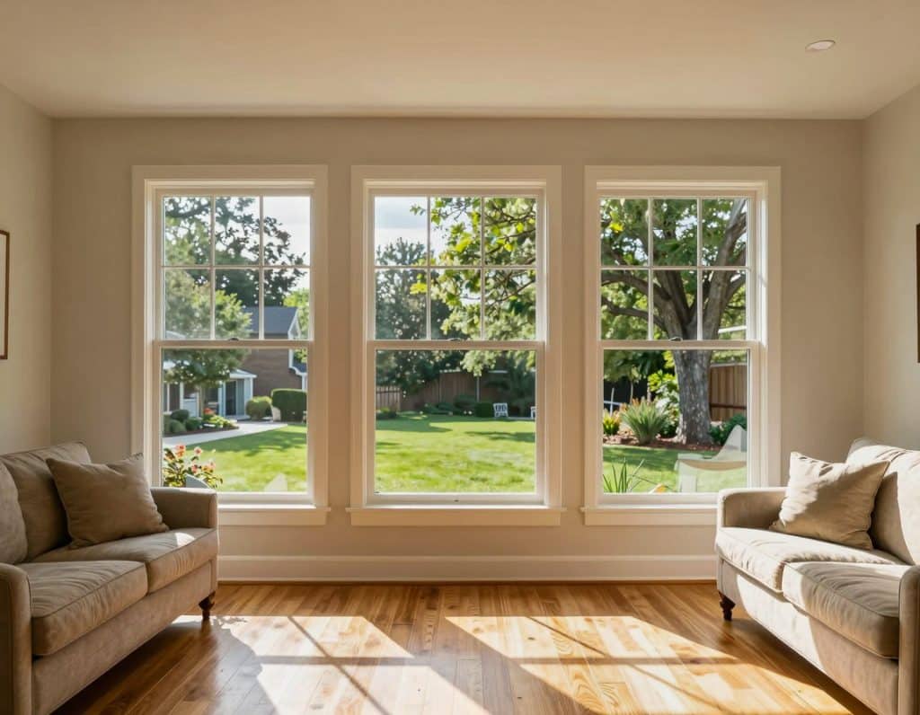 The same living room windows fitted with Vista by LLumar SpectraSelect VS70 SR CDF