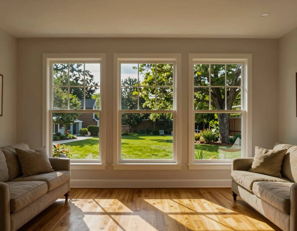The same living room windows fitted with Vista Harmony Terre V41 SR CDF
